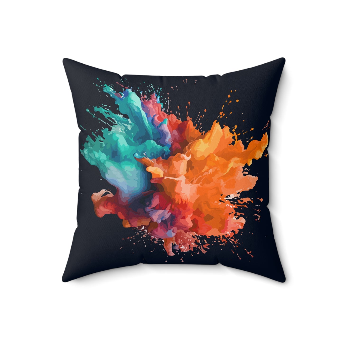 Vibrant Splash Art Accent Throw Pillow