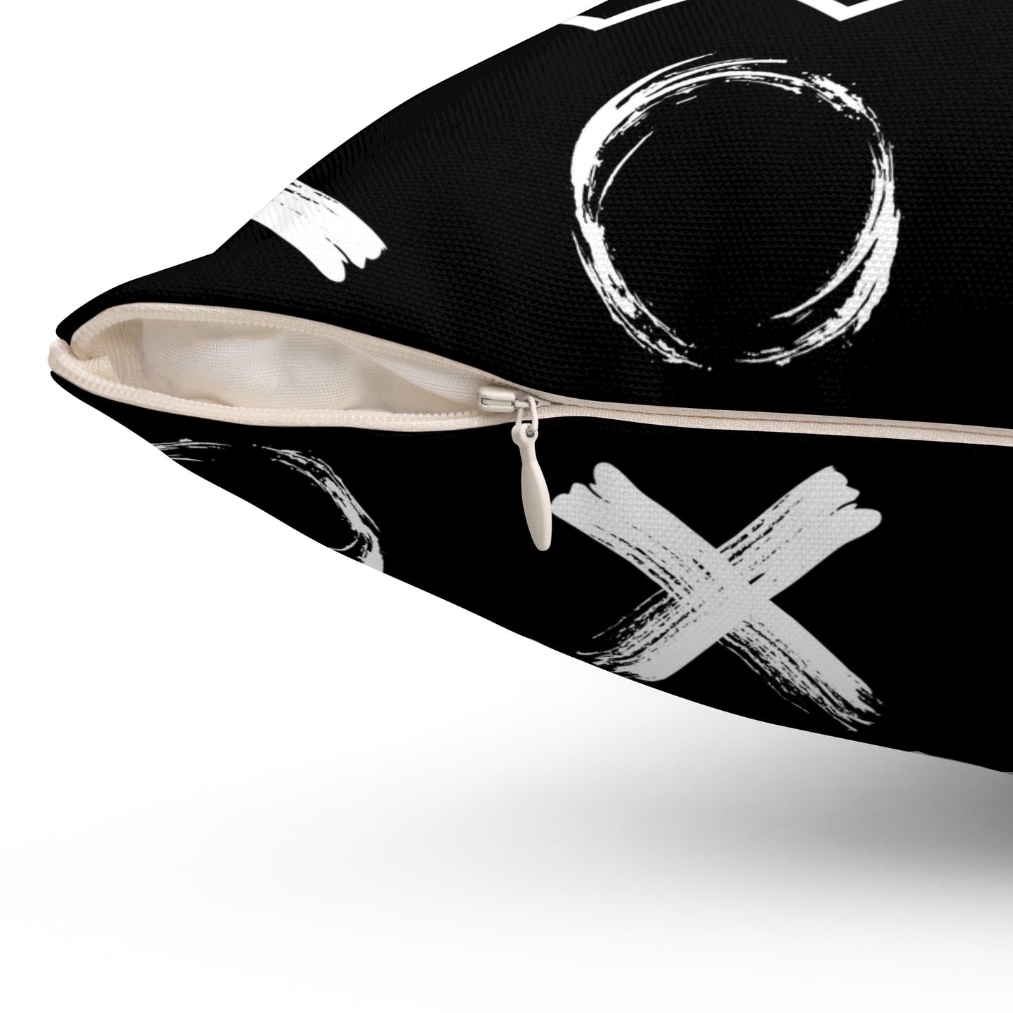 Geometric XOXO Throw Pillow - black