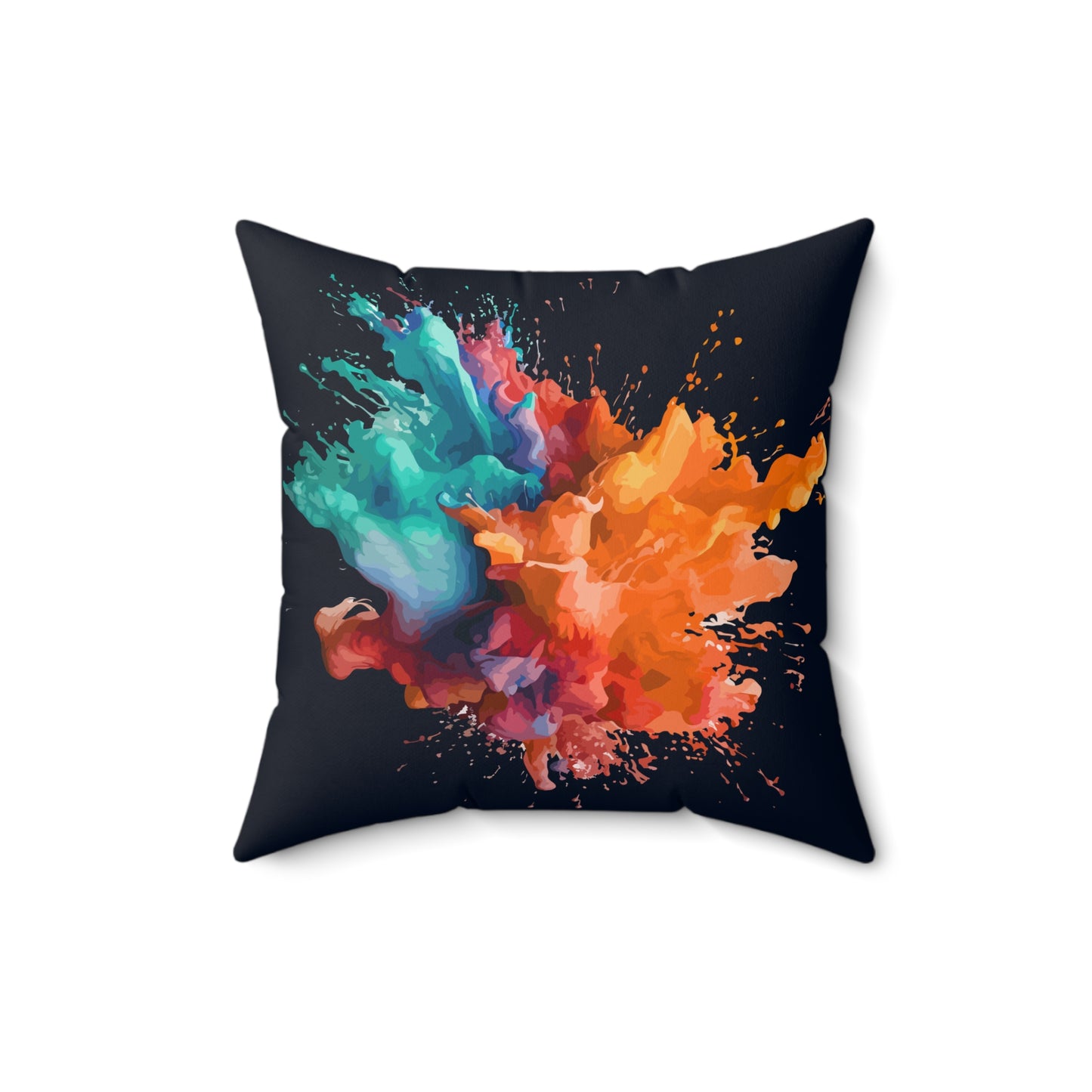 Vibrant Splash Art Accent Throw Pillow