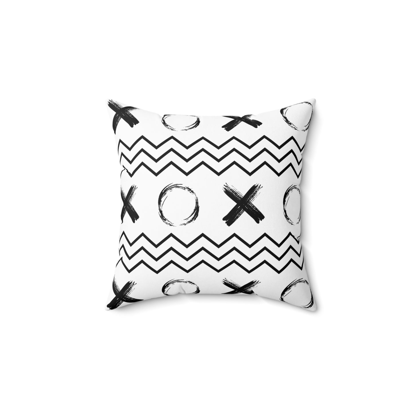 Geometric XOXO Throw Pillow - white