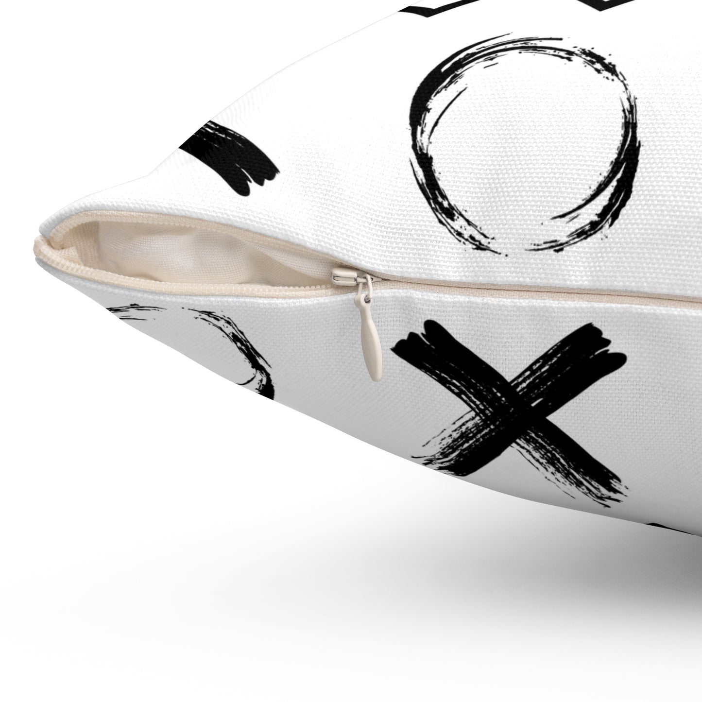 Geometric XOXO Throw Pillow - white