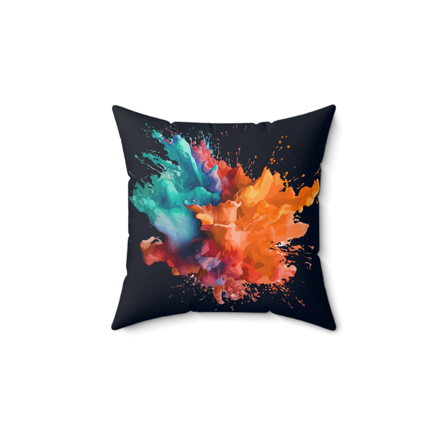 Vibrant Splash Art Accent Throw Pillow
