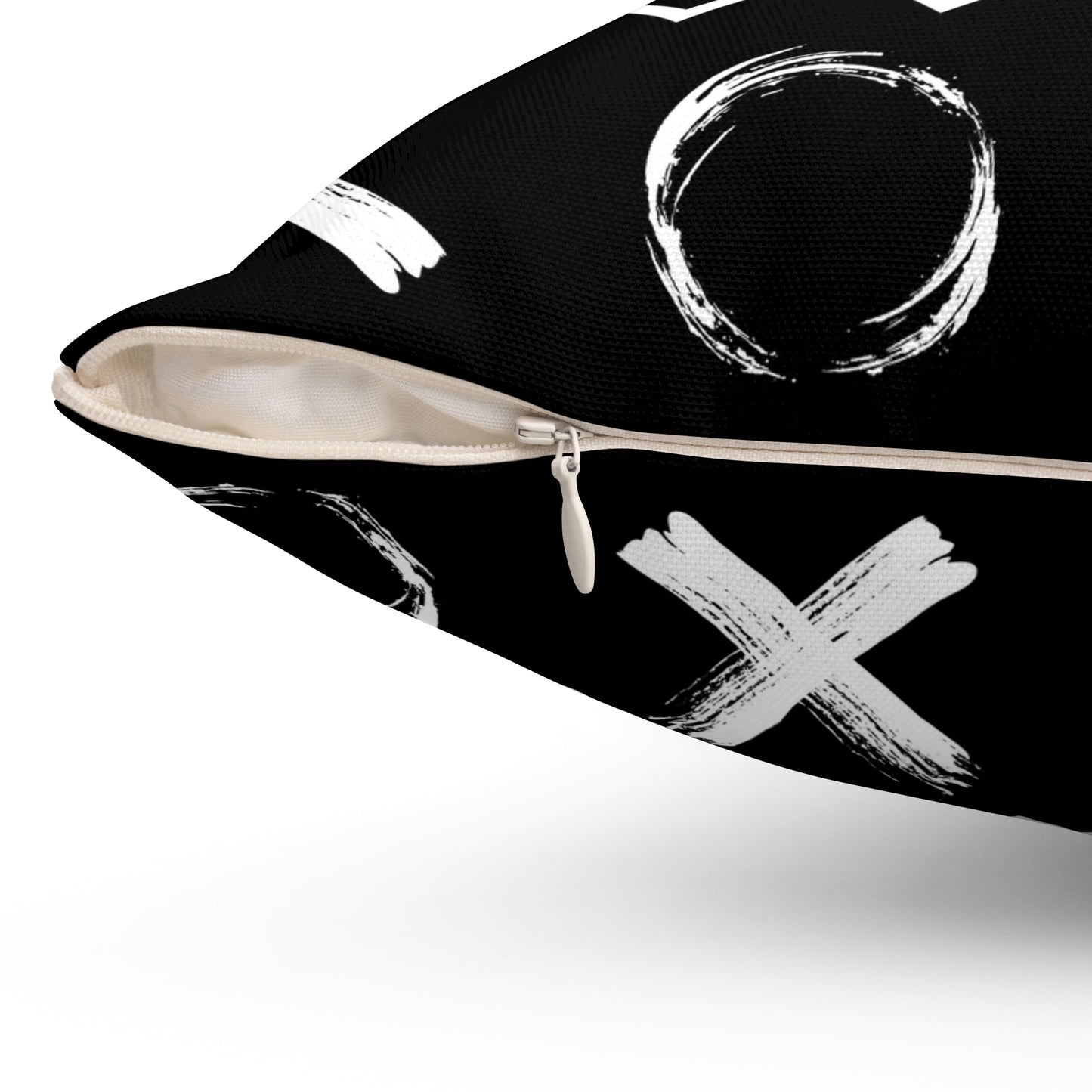 Geometric XOXO Throw Pillow - black