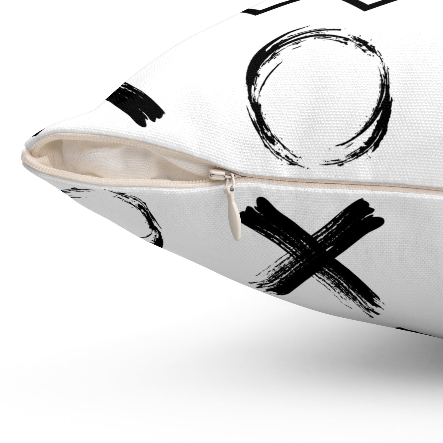 Geometric XOXO Throw Pillow - white