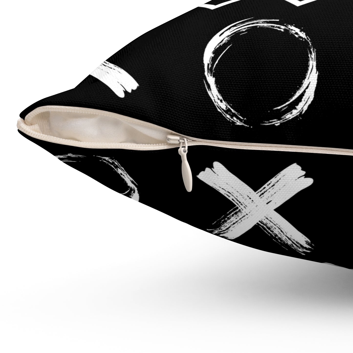 Geometric XOXO Throw Pillow - black