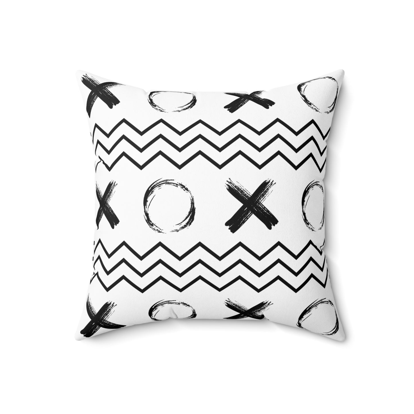 Geometric XOXO Throw Pillow - white
